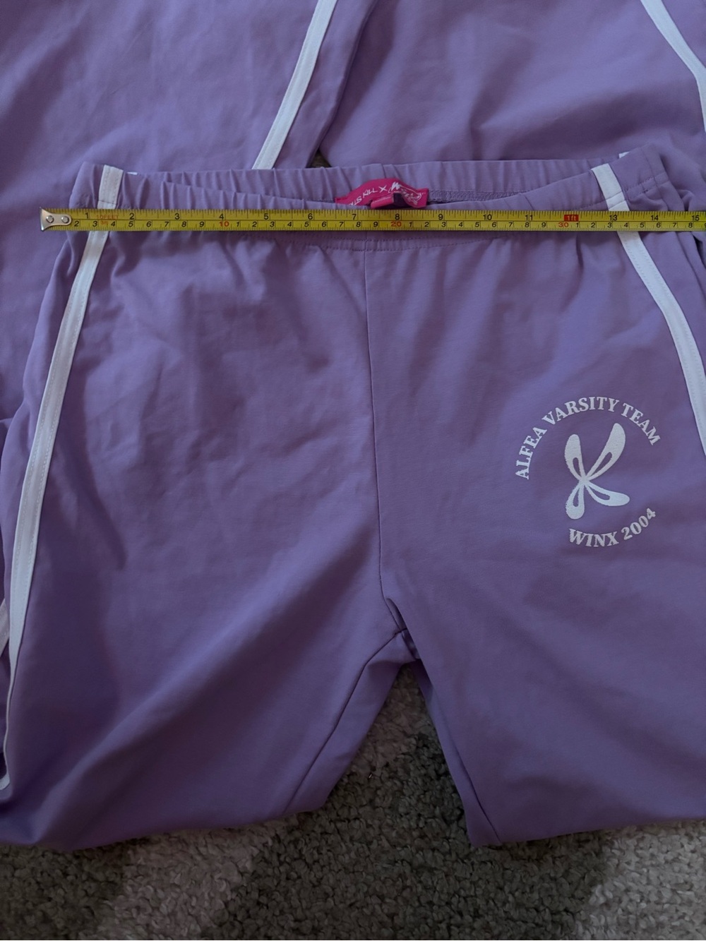DEADSTOCK NWOT Dolls Kill x Winx Club Alfea Varsity Flare Pants M Purple Y2K - Picture 6 of 8